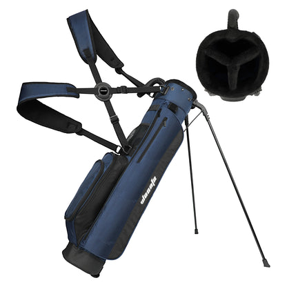 Lightweight Golf Stand Bag, Sunday Carry Bag w/ Auto-Pop Stand, 5 Pocket, 2/3 Way Divider