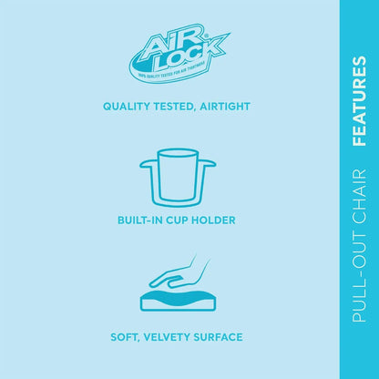 Inflatable Pull-Out Chair w/ Built-In Cupholder: Velvety Surface