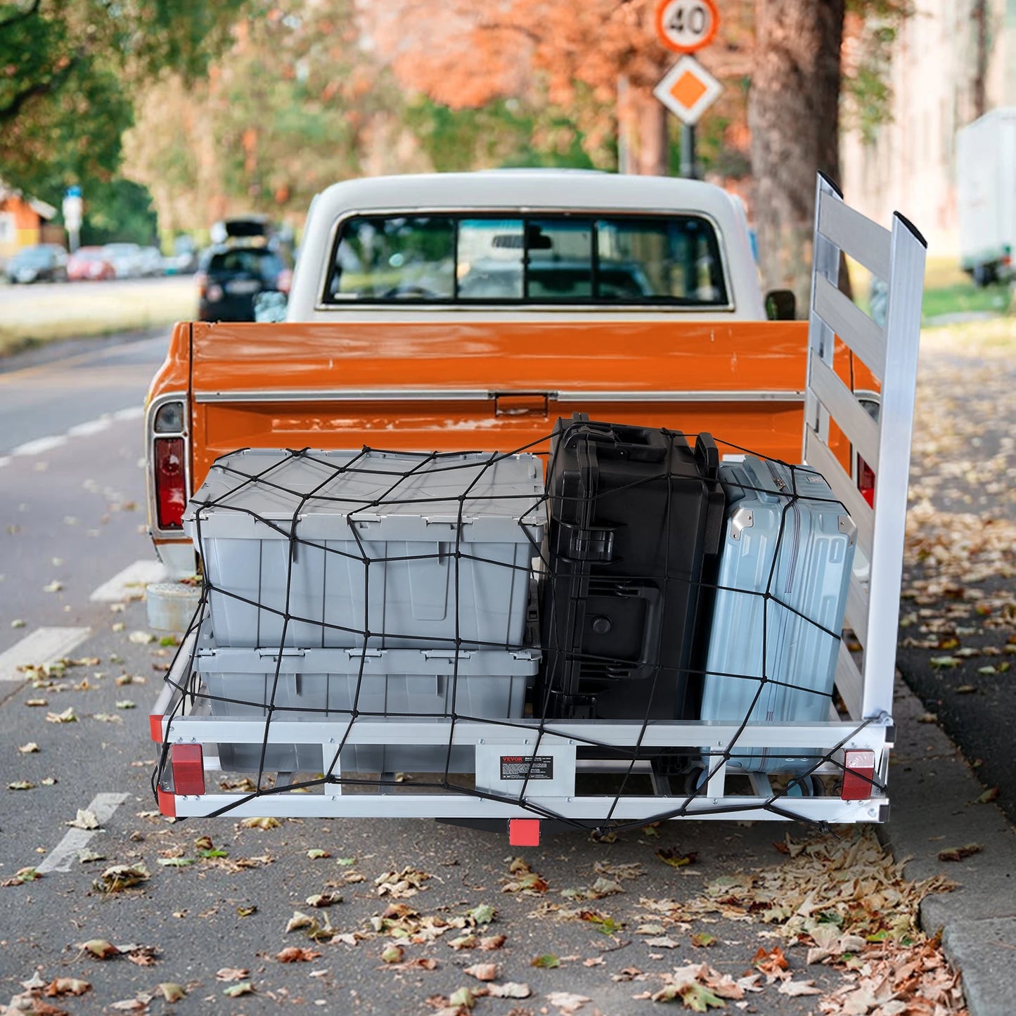 Cargo Carrier 400/500lb Capacity, Trailer Hitch Mount, Aluminum Cargo Basket 47x20x6 in