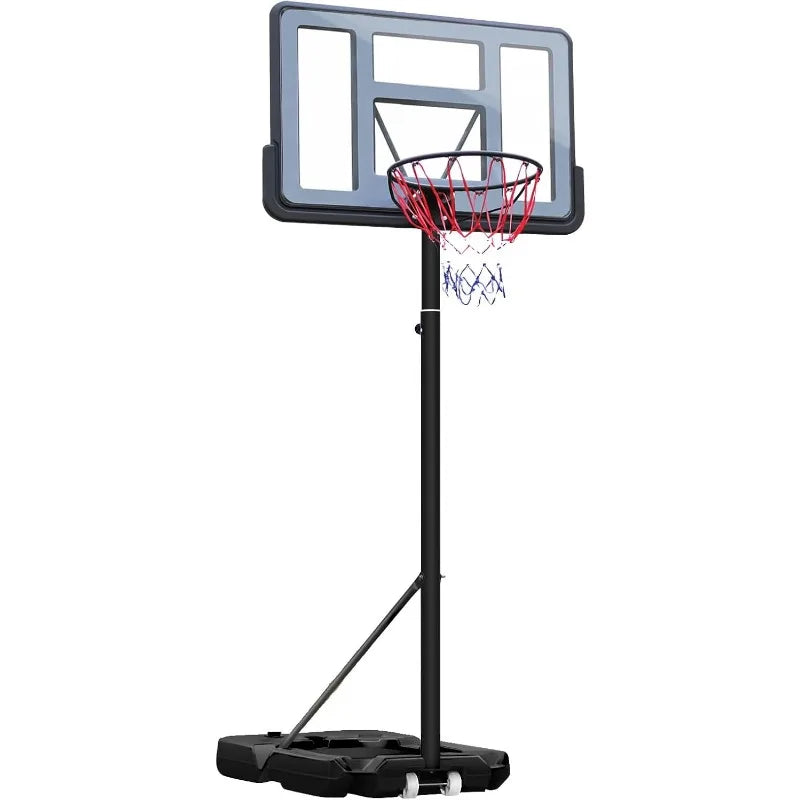 Basketball Hoop Outdoor, 3.3-10ft Adjustable Height, 40inch Shatterproof Backboard