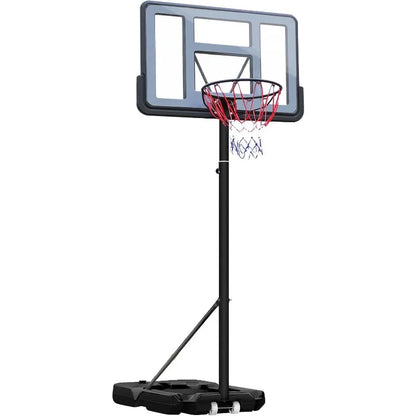 Basketball Hoop Outdoor, 3.3-10ft Adjustable Height, 40inch Shatterproof Backboard