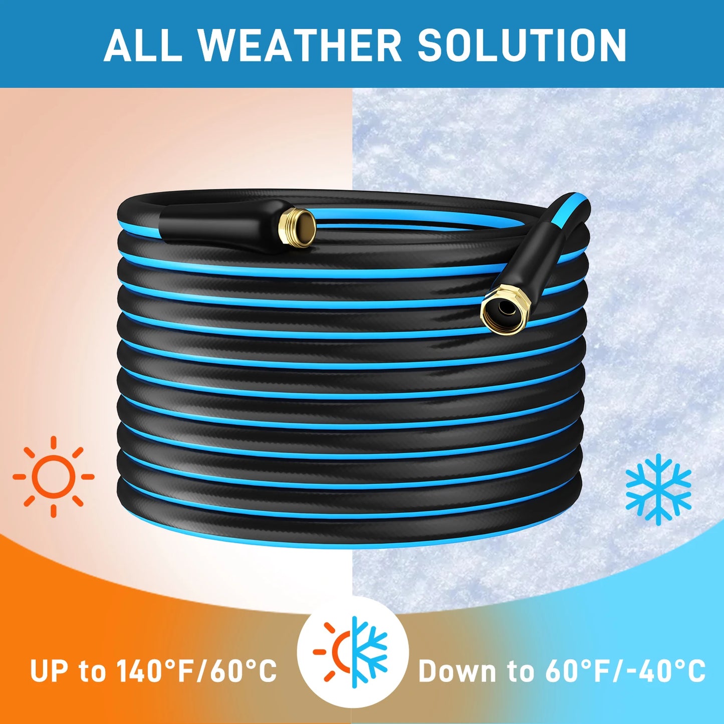 Garden Hose Heavy-Duty Durable PVC Hose 25-100 ft, Outdoor Water Hose 5/8 in Irrigation Hose