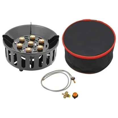 Portable Camping Stove w/ 3 Adapters, 72000 BTU, Windproof, Electronic Ignition