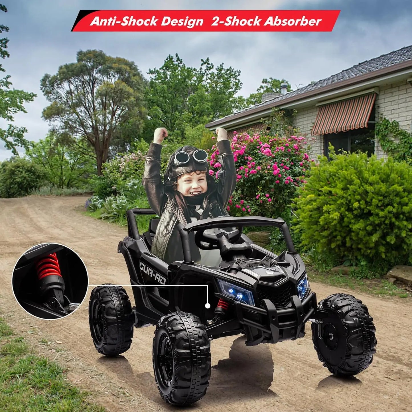 Ride On Car, 24V Electric Motor, 2-Seater, w/Remote for Kids