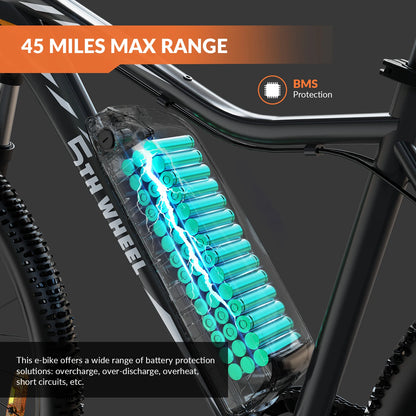 Electric Bike, 700W Peak Motor, 23 Mph Max Speed, Color LCD Display, Front Suspension