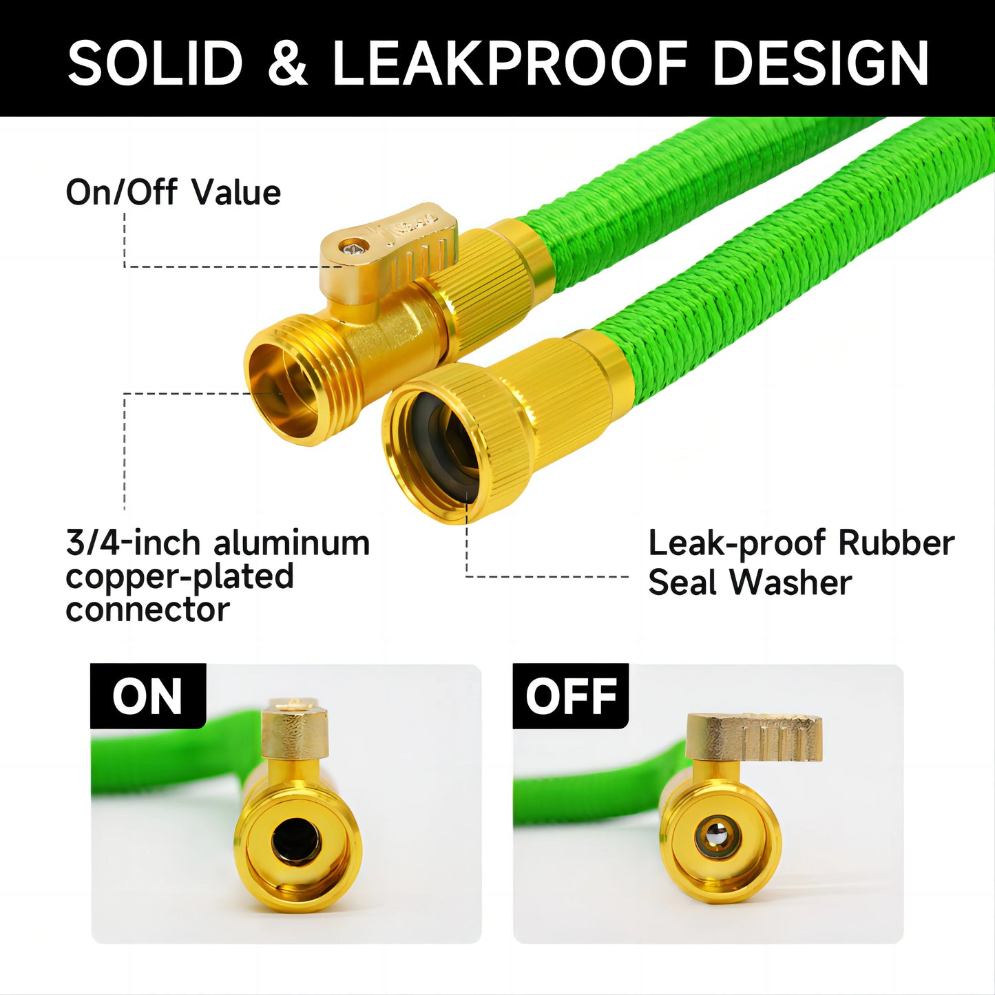 Expandable Garden Hose w/ Holder, 10 Spray Nozzle Settings, 3/4 inch Flexible, 50-100FT Water Hose