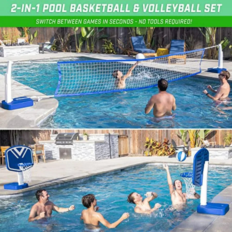 Splash Hoop, Pool Basketball, Volleyball Set Vinyl Material