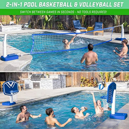 Splash Hoop, Pool Basketball, Volleyball Set Vinyl Material