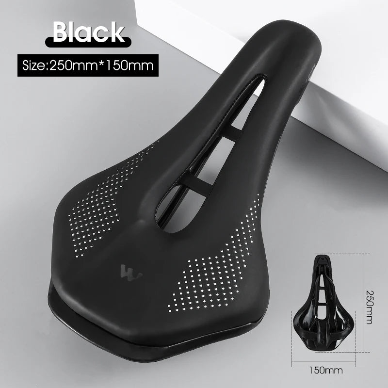 Road Bike Gel Comfortable Seat, Leather Soft Foam Filled Cushion, Ultralight MTB Cycling Saddle