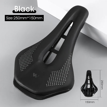 Road Bike Gel Comfortable Seat, Leather Soft Foam Filled Cushion, Ultralight MTB Cycling Saddle