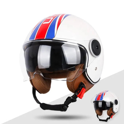 Motorcycle half Helmets, DOT Approved, Unisex, Dual Lens Scooter Helmet