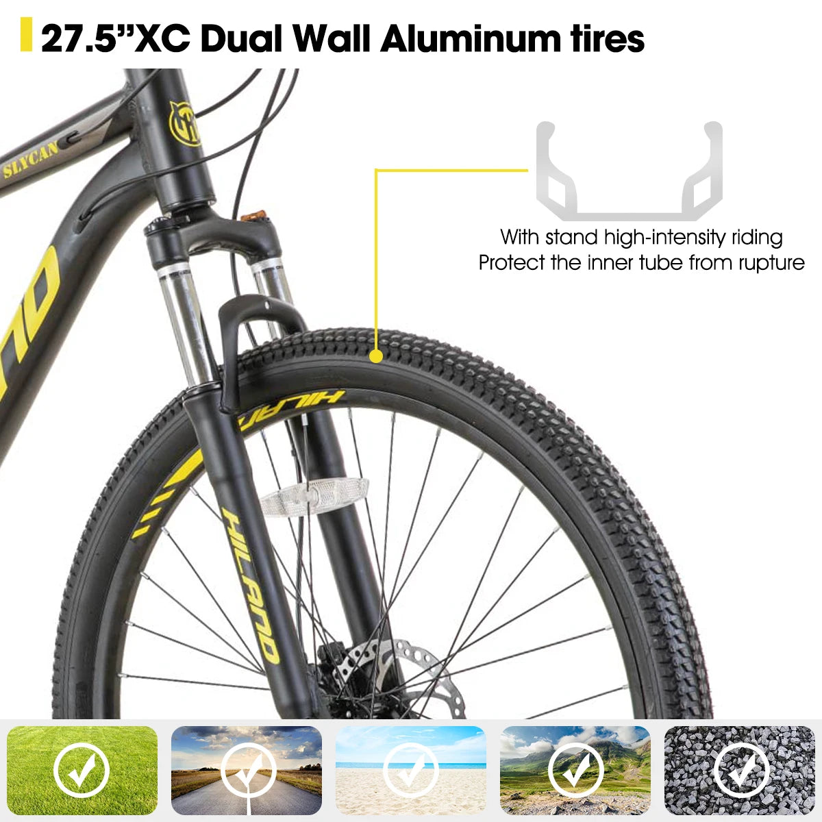 Aluminum Mountain Bike, 21 Speeds, Hydraulic Disc-Brakes, Lock-Out Suspension Fork, 27.5 inch Wheel, Men's Bike