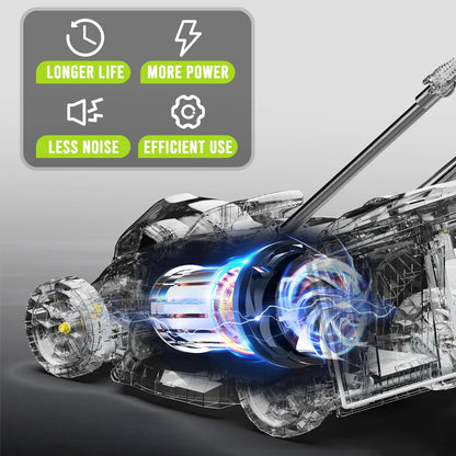 Electric Lawn Mower, Lightweight Cordless Mower, 13" Brushless w/ 21V 4.0Ah Battery and Charger