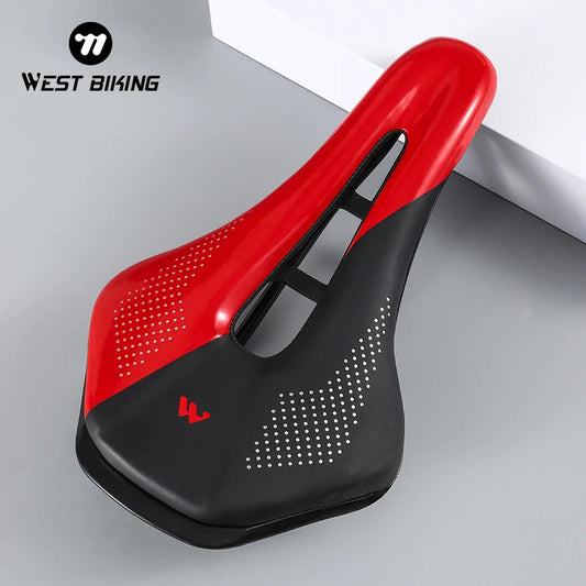 Bicycle Saddle, Hollow Breathable Road Bike Seat, Ultralight Shockproof Cycling Seat Cushion