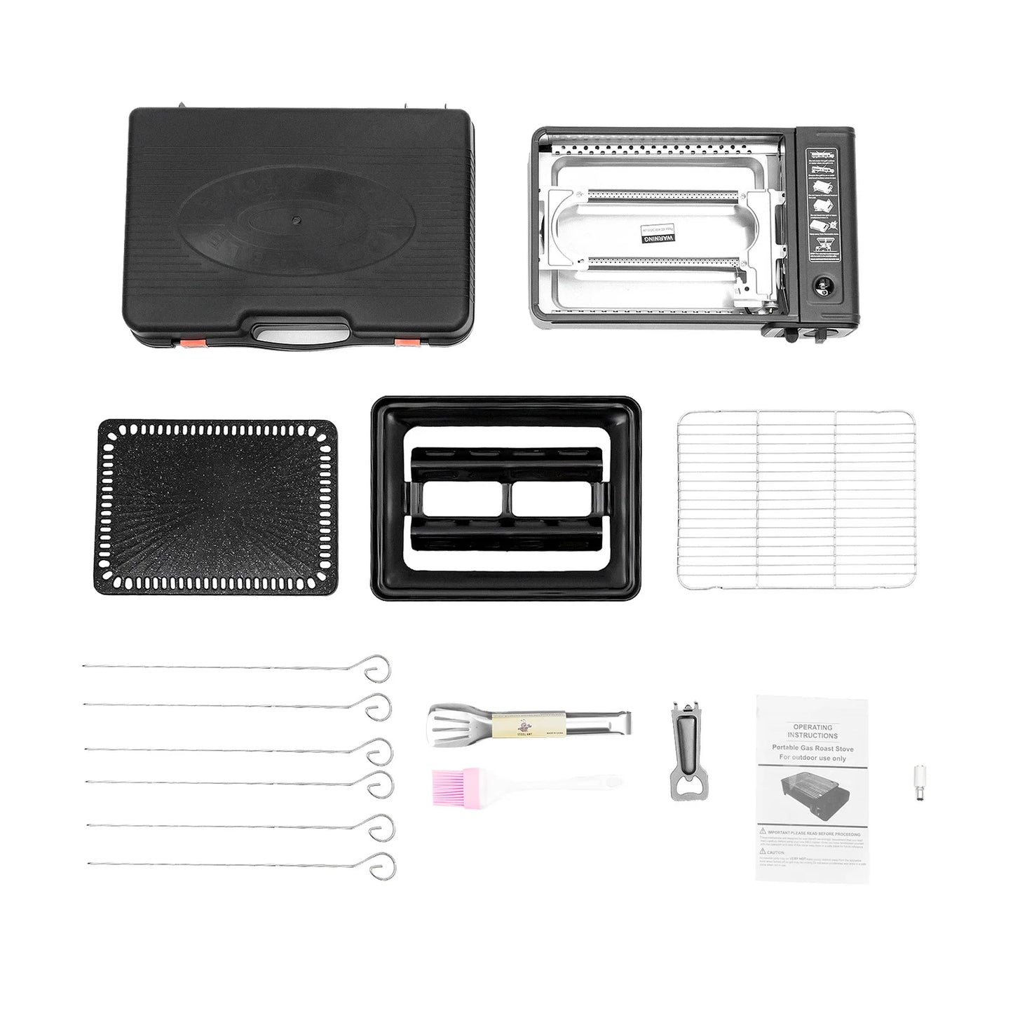 Portable Camping Grill, Butane Gas Stove for Camping, Travel 41.5x28x11cm