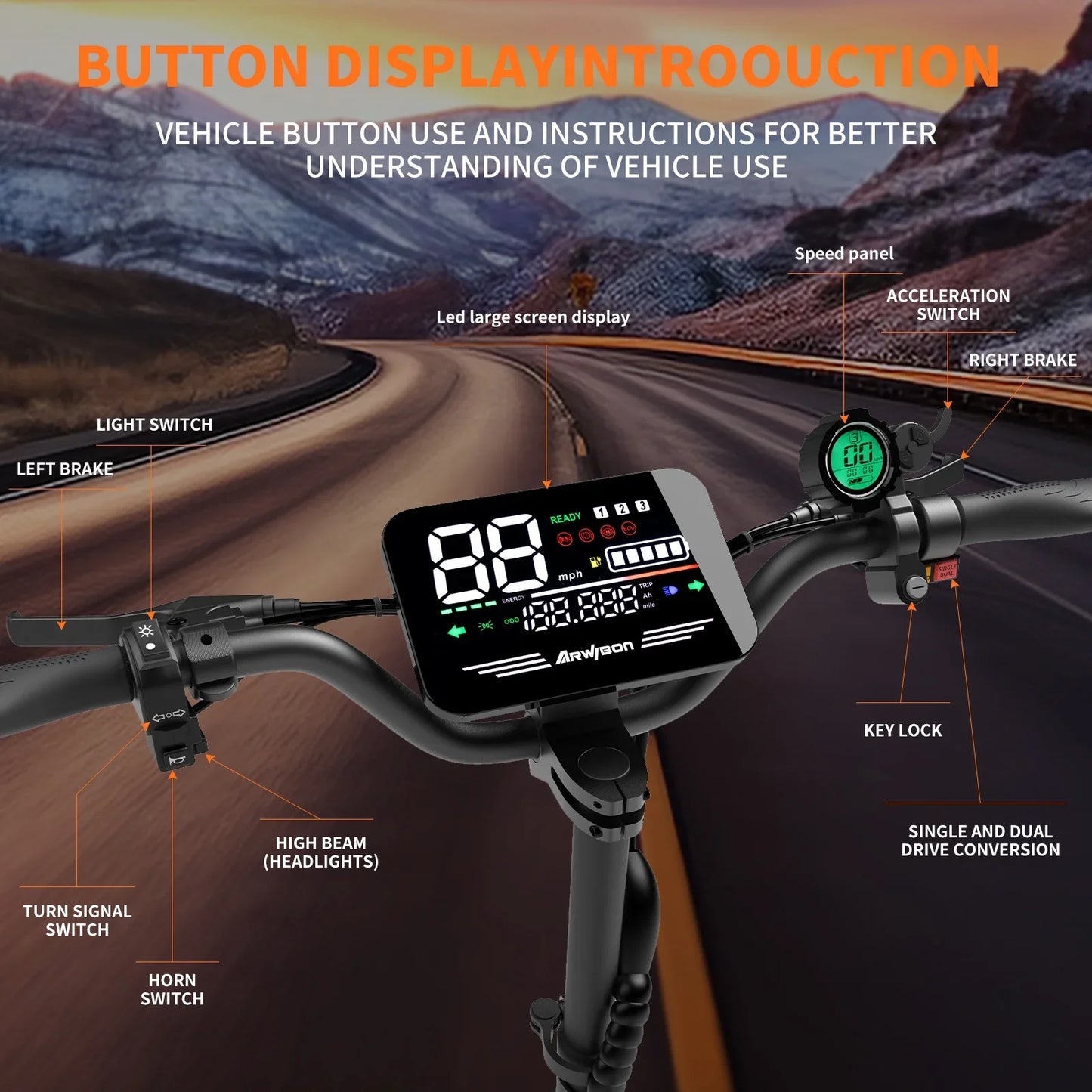 Adult Electric Scooter 5600W Dual Motor, Top Speed 46MPH, 60V27AH, 11-inch Off-Road Tires, Foldable eScooter