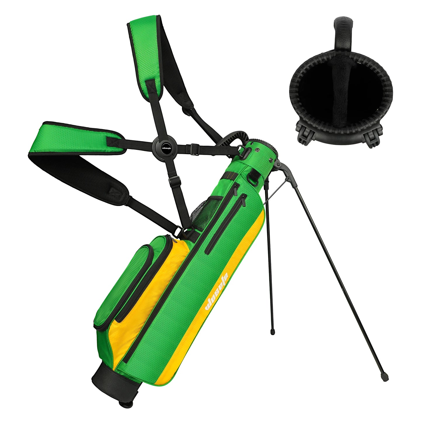 Lightweight Golf Stand Bag, Sunday Carry Bag w/ Auto-Pop Stand, 5 Pocket, 2/3 Way Divider
