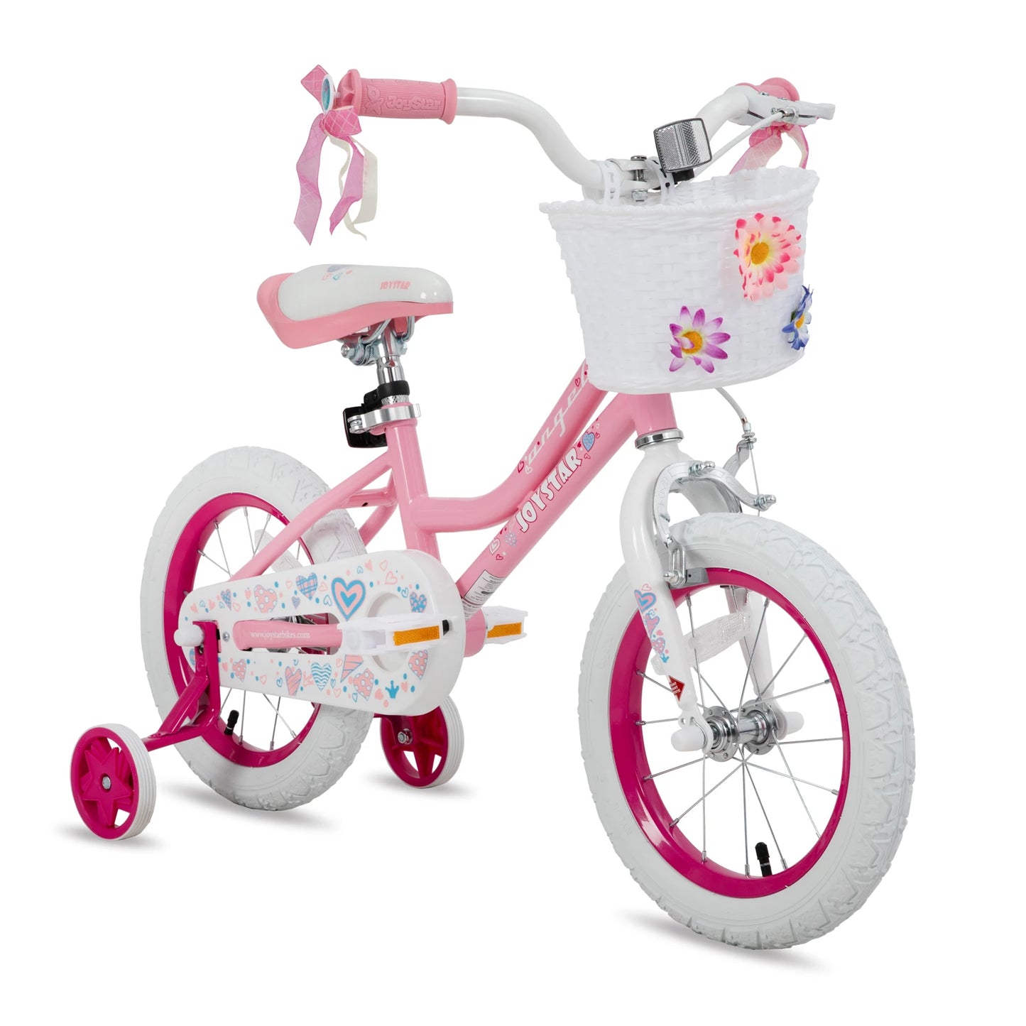 Girls Bike with Basket & Training Wheels, 12, 14, 16, 18 Inch Kids Bike, Foot Brake, Child Bicycle