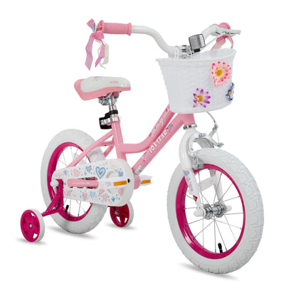 Girls Bike with Basket & Training Wheels, 12, 14, 16, 18 Inch Kids Bike, Foot Brake, Child Bicycle